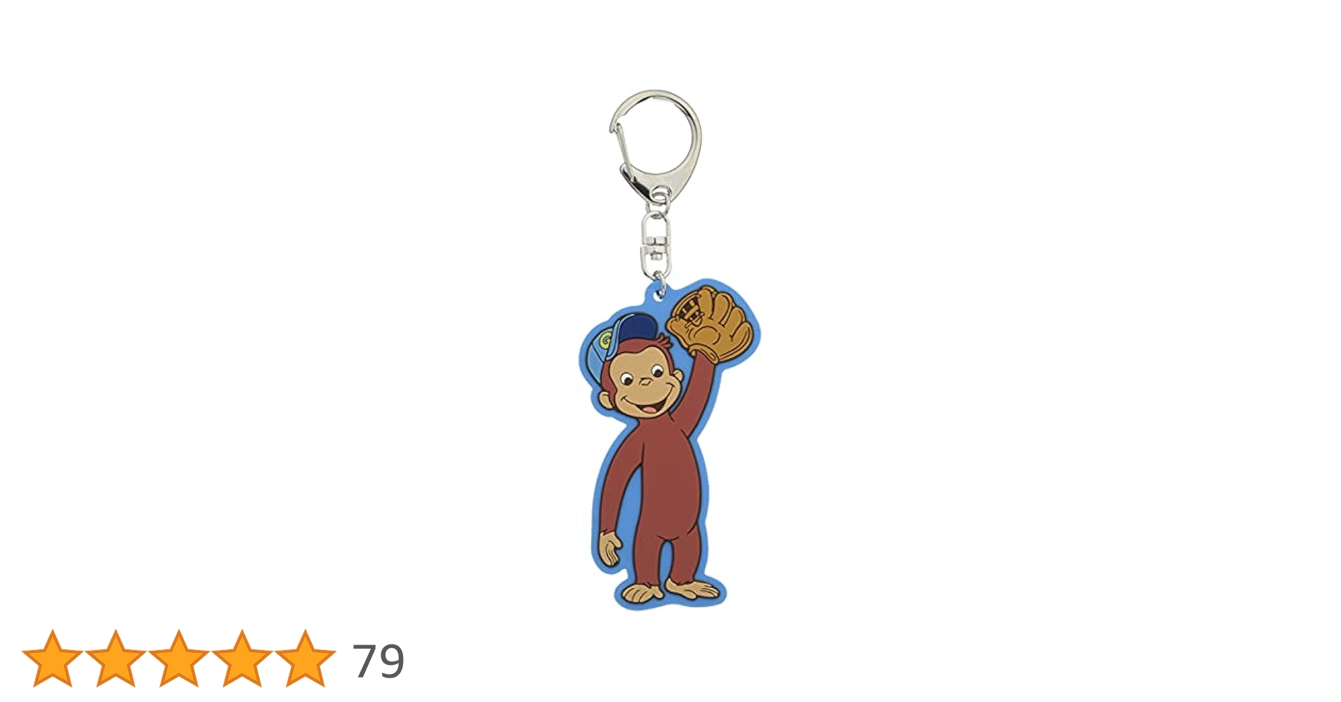 おさるのジョージ　キーホルダー　野球 おさるのジョージ ラバーキーホルダー（野球 青）curious george